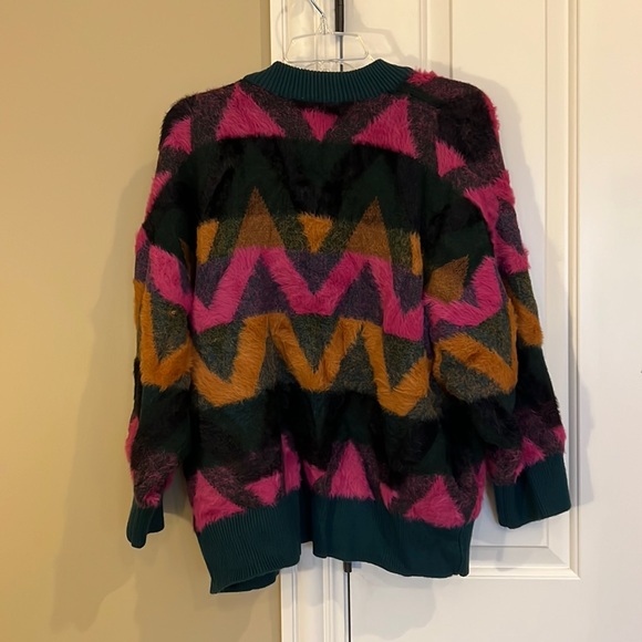 NWT Anthropologie Chevron Eyelash Cardigan Sweater One Size - Picture 4 of 10